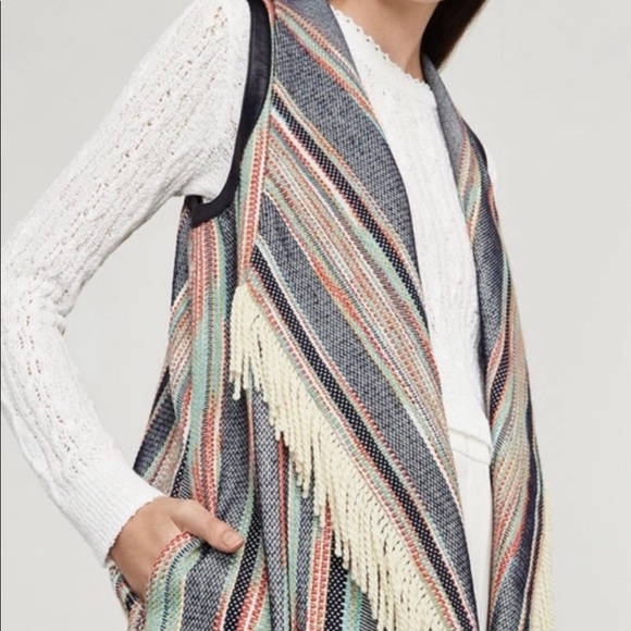 BcBG vest blue leather trim - Picture 3 of 3